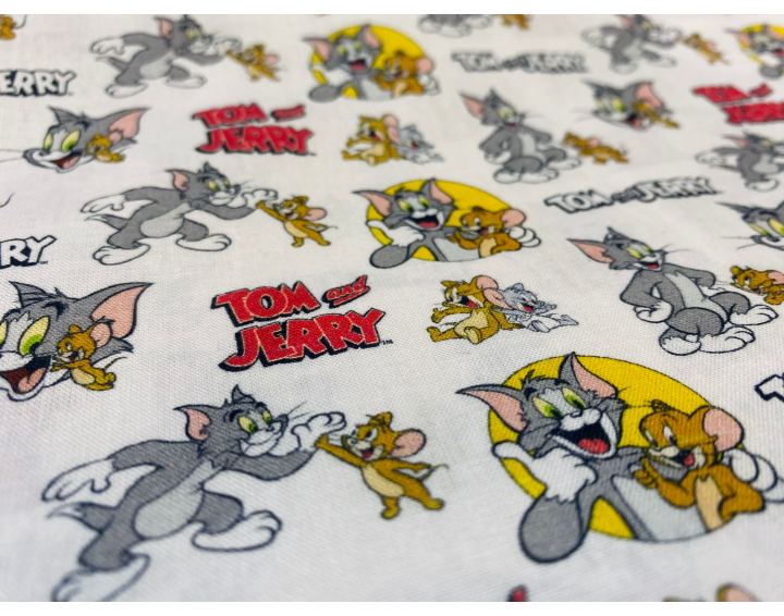 Tela algodón estampado tom y jerry.