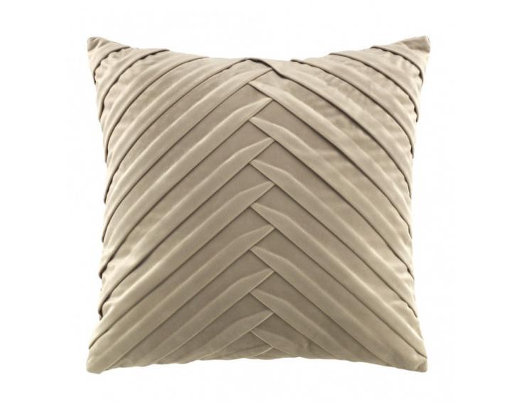 COJÍN TERCIOPELO CHEVRON 45x45 BEIGE