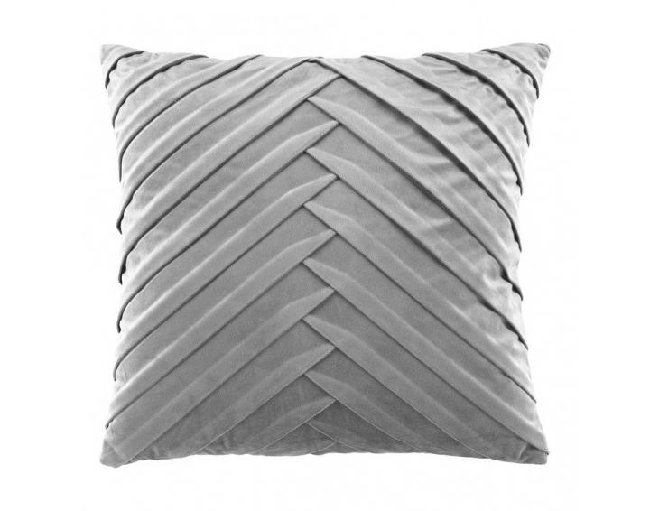 COJÍN TERCIOPELO CHEVRON 45x45 GRIS