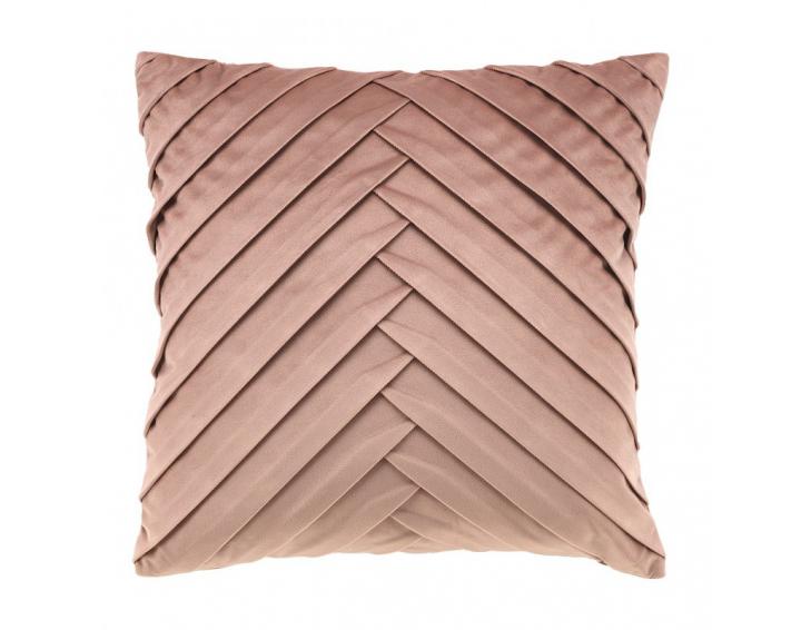 COJÍN TERCIOPELO CHEVRON 45x45 ROSA